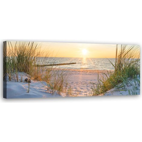 Tableau sur toile Coucher de soleil sur la mer 90x30 (1/5)