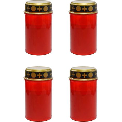 Lot de 4 bougies solaires pour tombes de cimetière avec éclairage LED, différentes puissances de vent. (1/5)