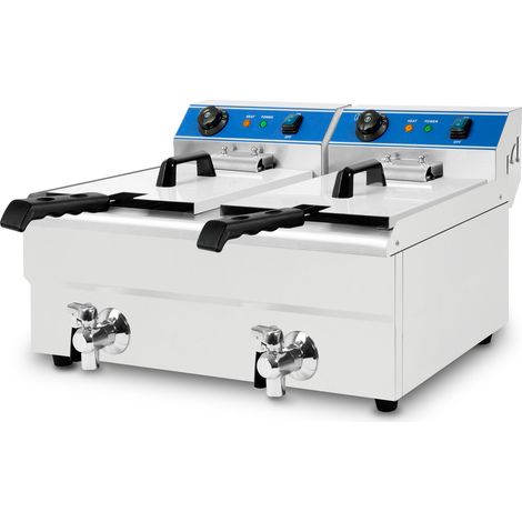 VERTES Friteuse en acier inoxydable, capacité 2 x 13 litres (1/5)