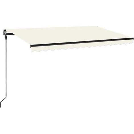 Auvent manuel rétractable - FAFEICY - 3069117 - 450x300 cm - Crème - Cadre aluminium anti-rouille (1/5)