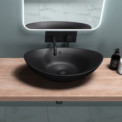 doporro Piletta di Scarico, Set di Pilette per Lavabo Valvola Push Up PU04, Nero