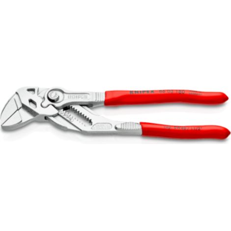 KNIPEX 86 03 180 Pinza chiave pinza e chiave in un unico utensile rivestiti in resina sintetica cromata 180 mm