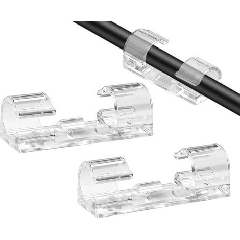 Paquete de 40 clips autoadhesivos para cables，Organizador de cables，Sujetadores de cables sin taladro，Diámetro de cable aplicable: 3-5 mm (1/5)