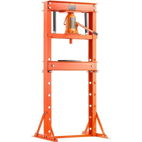 Presse hydraulique d'atelier réglable - 20 t - Cadre en H - Plaque de pressage - Support triangulaire (1/5)