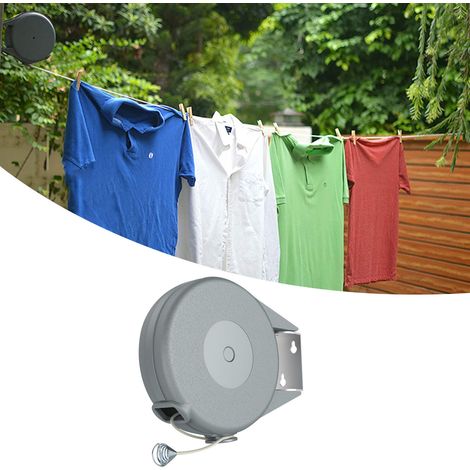Étendoir à linge rétractable de 15 m (49,2 pi) de long, charge maximale de 13,6 kg (30 lb), étendoir à linge portable pour le camping (1/5)