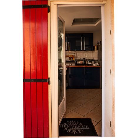 Werka Pro – Porte moustiquaire aluminium 140x225cm – Tulle en fibre de verre 105 g/m² – Enrouleur automatique – Couleur blanc