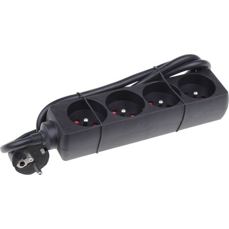 CHACON Regleta 4 tomas 16A 1,5m negro
