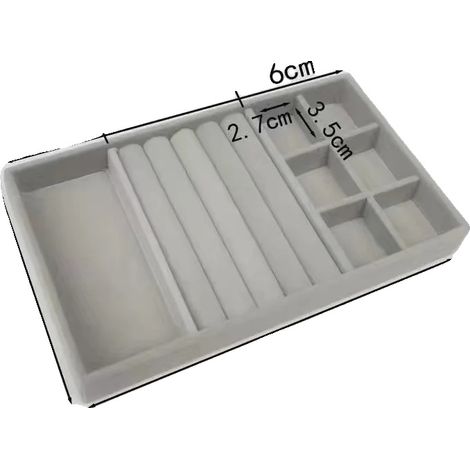 Organizzatore per gioielli, in velluto, dal design resistente, vassoio 3 in 1 (1/2)