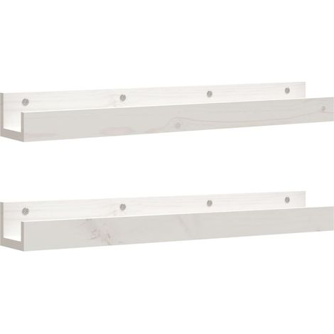 Maison Exclusive - Wandregale 2 Stk. Weiß 80x12x9 cm Massivholz K