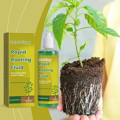 Green plant rooting solution, a nutrient solution for horticultural and flowering plant roots to absorb nitrogen and potassium fertilizer for growth -- 100ml -- BIEMMEDUE (1/5)