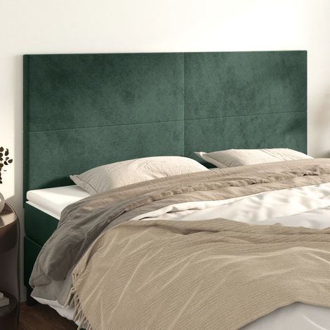 Cabecero Terciopelo Verde Oscuro 160x5x118/128 cm vidaXL (1/5)