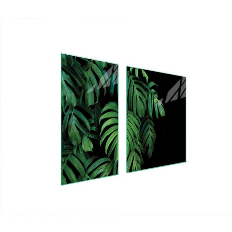 GLASSCHUTZPLATTE FÜR HERD 90x52 MONSTERA