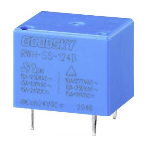 GOODSKY RWH-SS-124D RELAIS POUR CIRCUITS IMPRIMÉS 24 V/DC 15 A 1 INVERSEUR (RT) 1 PC(S) TRAY 2347590 (1/3)