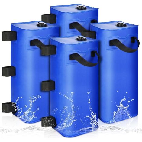 Sac lesté à eau pour auvent 4 pièces, kit de stabilisation de tente 80 lb, 4 contrepoids de pied pour tonnelle, abri pop-up, barnum (bleu 25 L) (1/3)