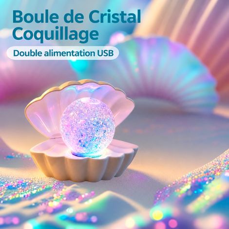 Veilleuse lampe coquillage lumière 6 couleurs blanc, rouge, violet, bleu, jaune, vert 1200mAh 17,8 × 12,8 × 16,8 cm 2,364 kg – Livraison gratuite (1/5)