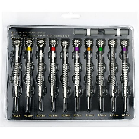 Kit de 10 Tournevis Horlogers Professionnels en Acier Inoxydable avec Embouts Interchangeables (1/5)