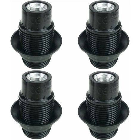 Noir Support D'ampoule E14, 4 Pièces Douille E14, Ampoule à Douille E14, Douille D'ampoule Solide, Adaptateur Noir Socket (1/5)