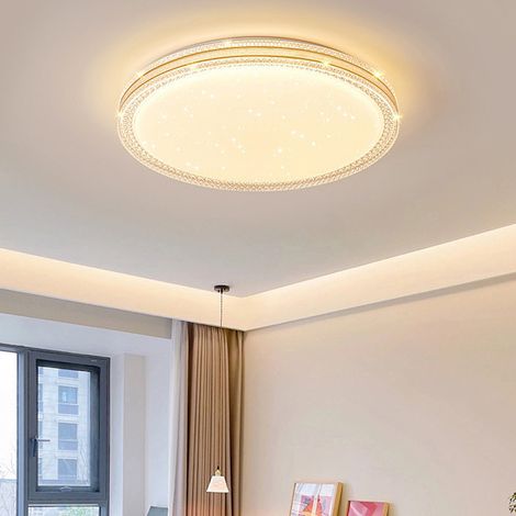 Plafoniera LED in cristallo da 48 W, plafoniera LED moderna, lampadario LED rotondo a risparmio energetico, luce bianca calda 3000 K, φ40 cm (1/5)