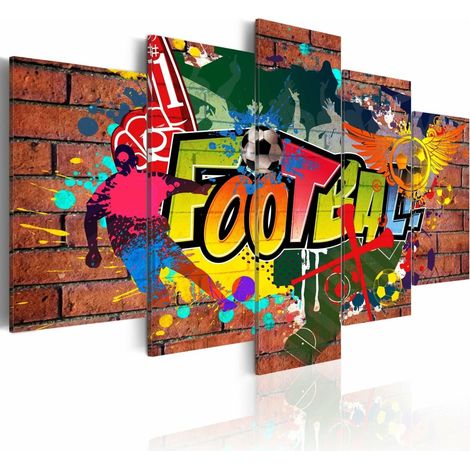 Tableau graffitis de football - 200 x 100 cm