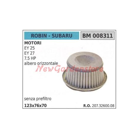 Filtro de aire sin prefiltro ROBIN para motor de cortacésped EY 25 27 7,5 CV 008311