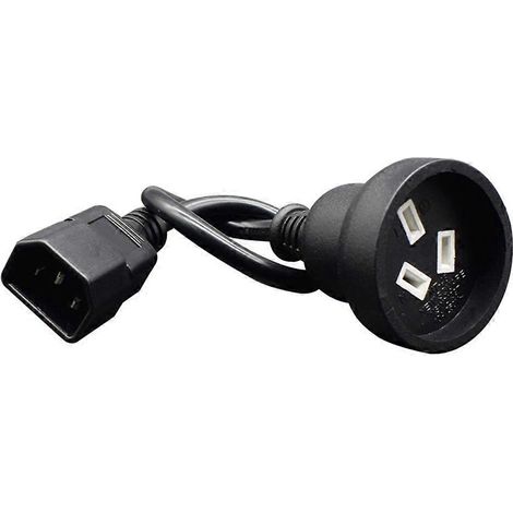Rallonge courte pour câble d'alimentation femelle IEC320 C14 vers norme nationale (1/4)