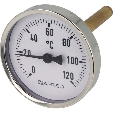 Thermomètre à cadran bimétallique 0-120°C sonde 100 mm avec boîtier 80 mm