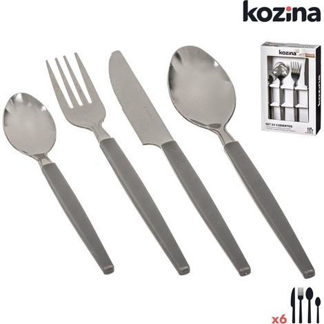 Set 24 Pcs Cubiertos Acero Inoxidable Kozina