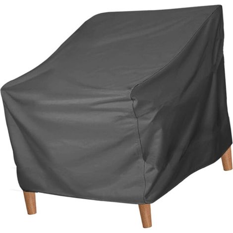 Housse de Chaise de Patio, Housse de Mobilier D'extérieur en Tissu Oxford Résistant à l'eau, Noir 89×79×96.5cm (1/3)