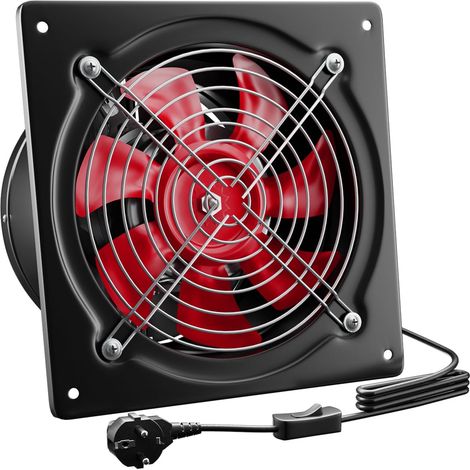 Extracteur d’air 150 mm, 525 m³/h, Industriel Extracteur de Fumée avec Clapet Anti-retour, Ventilateur Mural d’Évacuation Hygroréglableet avec Prise EU pour Garage Atelier Entrepôt (Noir) (1/5)
