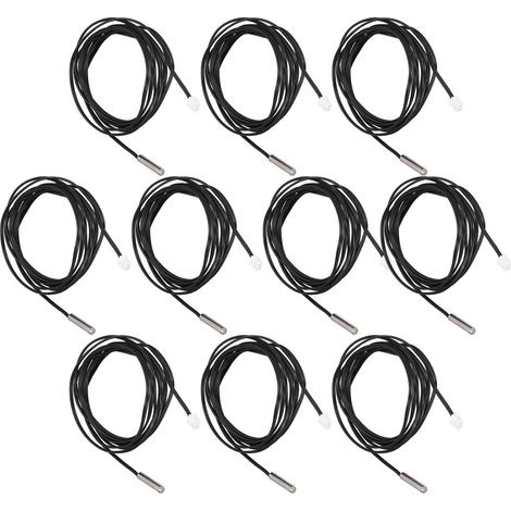 Sonde thermique NTC 10 pièces, capteur de température 5x25mm tête cylindrique, câble 2 mètres, 10K B3435 (1/5)