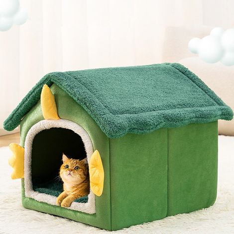 Maison Pour Chien - Maison Pliable Pour Animaux Intérieure Avec Coussin - Abri Chaud En Forme De Grotte Pour Chats Et Chiens - 32x28x29 cm - 1 Pièce (1/5)