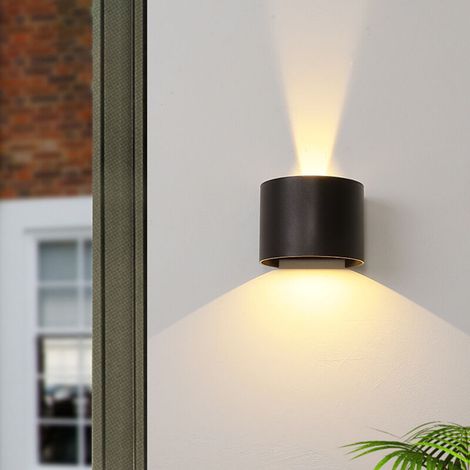 royaluxe - Applique Murale Interieur Exterieur 12W Applique Murale LED Dimmable Lampe Murale Moderne Haut Bas Réglable Blanc Chaud 3000K Decoration pour Chambre Salle de Bain Salon Couloir Escalier， (1/5)