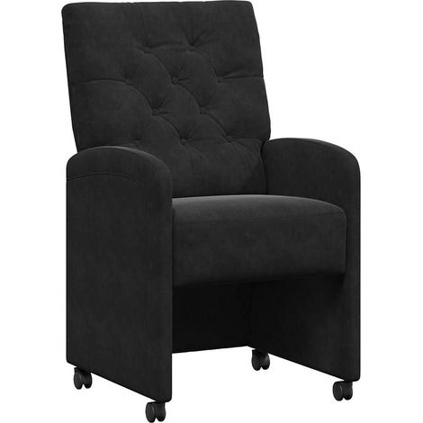 Esszimmerstühle mit Rollen 2 pcs Schwarz 58 x 67 x 97 cm Samt vidaXL