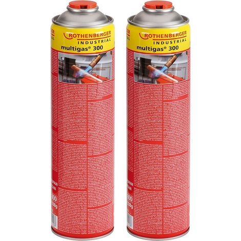 Rothenberger Multigas 300 Duo-Pack 2 Stück à 600 ml Gasgemisch Schraubkartuschen (1/2)