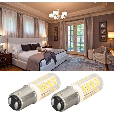 Ampoule LED BA15D à intensité variable, petite à double baïonnette, 52 LED, convient aux machines à coudre/réfrigérateurs/cuisinières/hottes aspirantes/éclairage domestique à lumière chaude. (1/5)