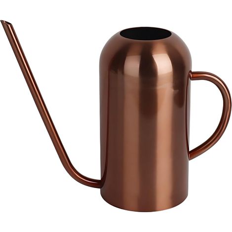Regadera para plantas de interior y exterior, capacidad de 50 oz / 1500 ml, diseño de pico largo, acero inoxidable, apta para plantas en maceta, bonsáis, flores y otras plantas