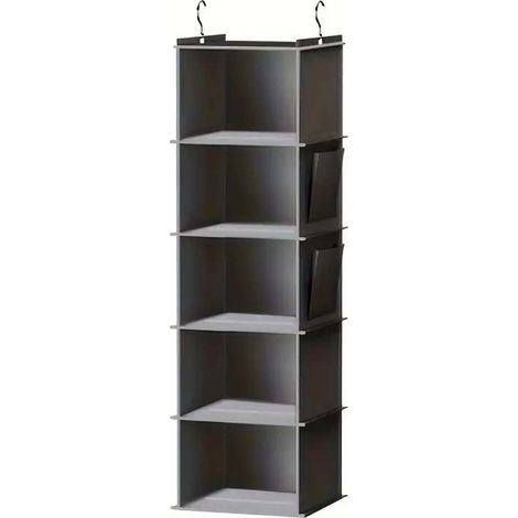 Organisateur de placard suspendu lavable multicouche avec tiroirs sac de rangement en pour vêtements étagères suspendues Tissu Noir (1/5)