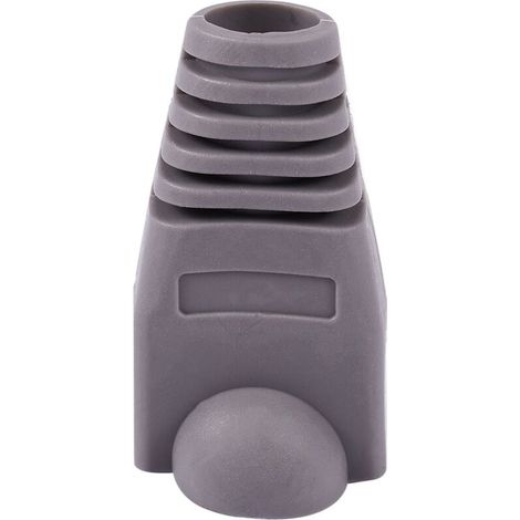 Boîtier de connecteur Ethernet RJ45 avec protection en caoutchouc gris, lot de 50 pièces, pour connexion Internet (1/5)