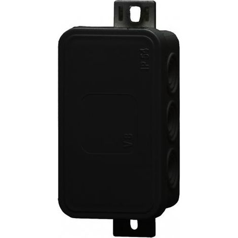 Scatola ermetica V8, termoplastica 80x45x41 IP54, nera - clic, 8 fori preforati F1.0266 (1/5)