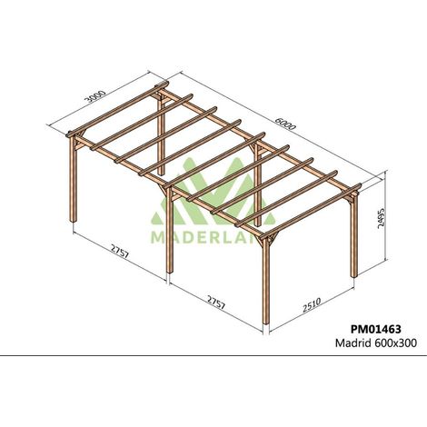 Pérgola de Madera Maciza Madrid (Maderland) - Gardeneas - 600 x 300 cm (1/3)