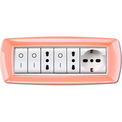 Placca 7 moduli arancio - pastello