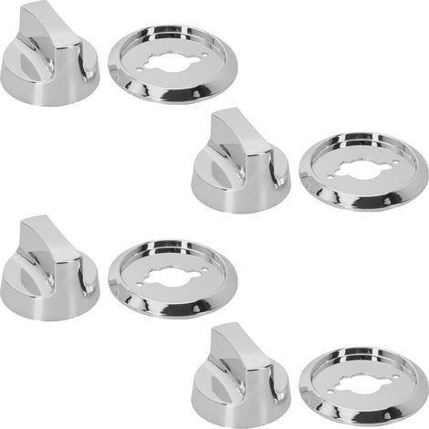 Lot de 4 boutons de barbecue à gaz galvanisés pour un remplacement facile, compatible avec plusieurs modèles de barbecue (avec base)