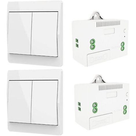 Wireless Self-Generating Light Switch, Radio Frequency Switch and Relay Receiver, Controller with Fuse, Battery-Free Kinetic Switch (2 Way 2 Keys Kit) (1/5)