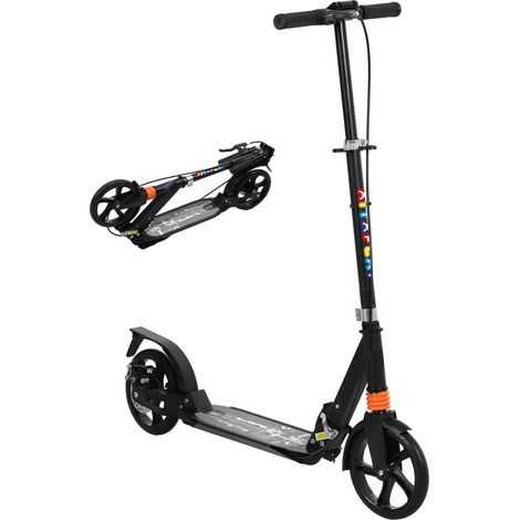 Trottinette enfants, trottinette pliable à 2 roues, guidon à 4 réglages en hauteur, 94 x 36 x 88-103 cm, noir
