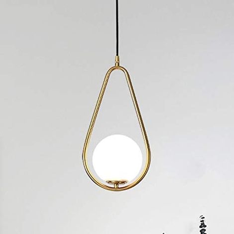 Copper Single Head Chandelier, Modern Minimalist Fashion Design Restaurant Hotel Aisle Lighting (1/5)