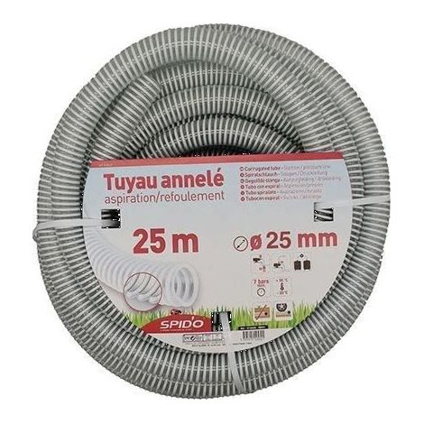 Tuyau en PVC armé - SPIDO - Souple à spirales - 25 m - Ø 25 mm