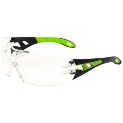 Lunettes de Protection 1 Pièce Noir Vert - Anti-Sable/Coupe-Vent, UV400, Anti-Buée, Résistance Chimique, Léger Sans Métal, Branches Antidérapantes Compatibles Casque (1/3)