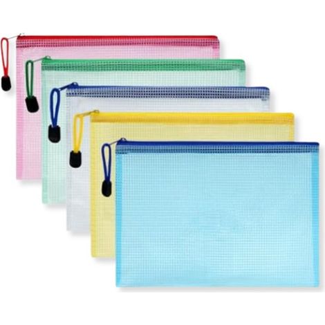 Sacchetti/borse portaoggetti impermeabili con cerniera - 5 colori diversi - assortimento casuale, taglia XL/B4