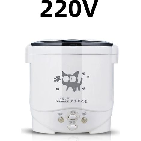 Cuiseur à riz portable (220 V, usage domestique), capacité 1 litre, réchauffe les aliments, boîte à lunch isotherme (1/5)