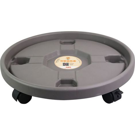 Plateau de déplacement épais avec roulettes, chassis rond, support de casserole mobile, roue universelle grise 360 (1/5)